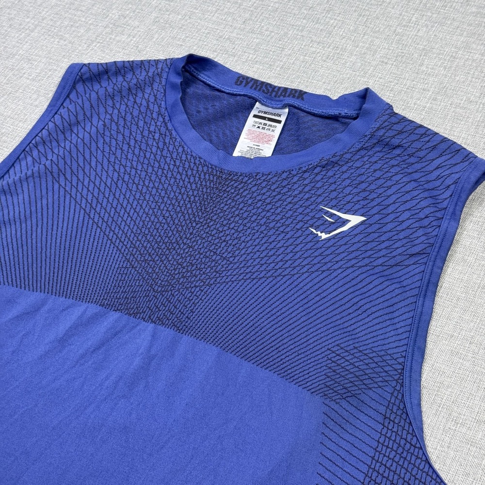 Gymshark Tank Mens L Blue Basic Sleeveless Crewneck Moisture Wicking Lightweight